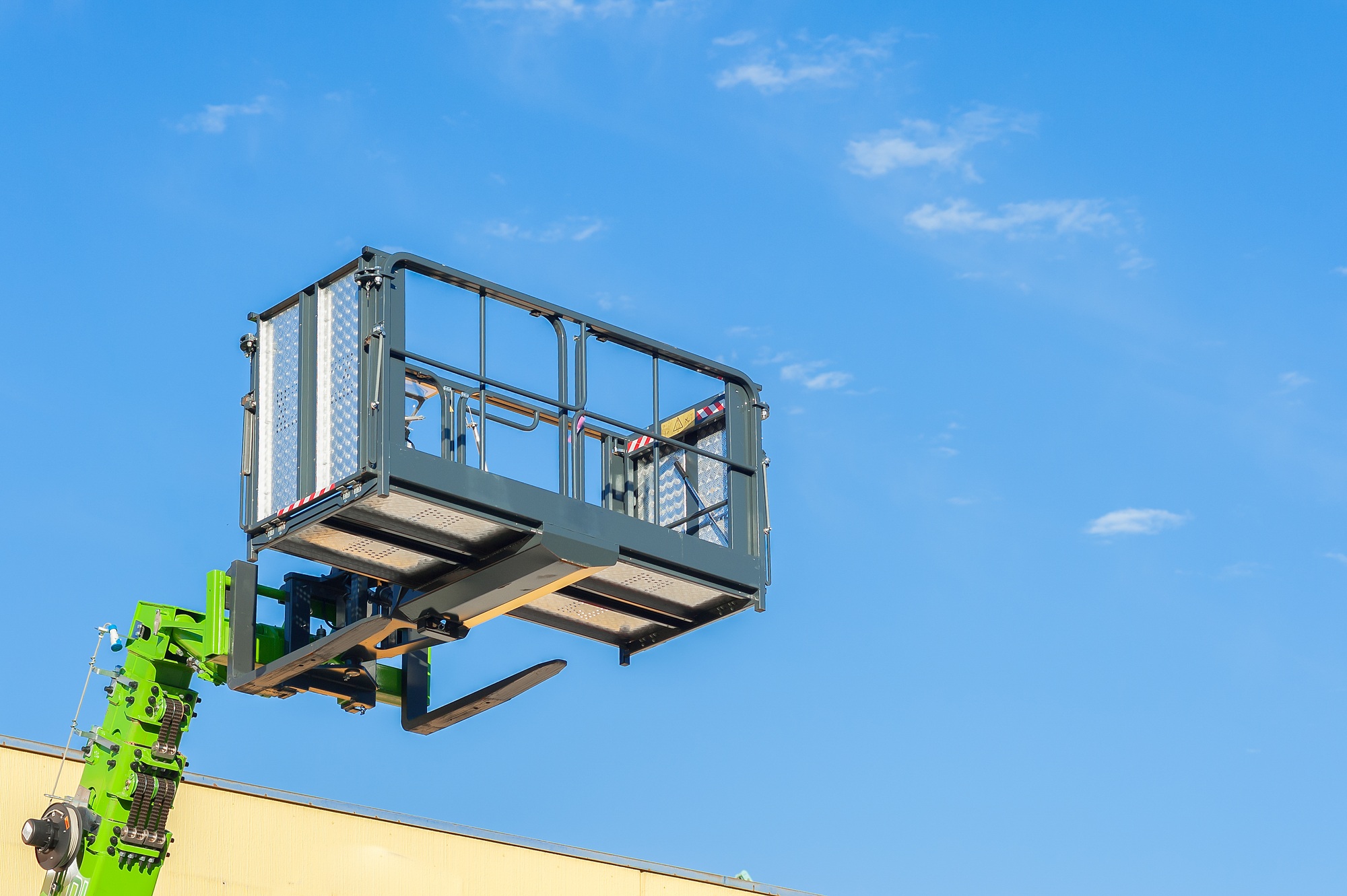 Aerial working platform, buckets and forklift telescopic boom.